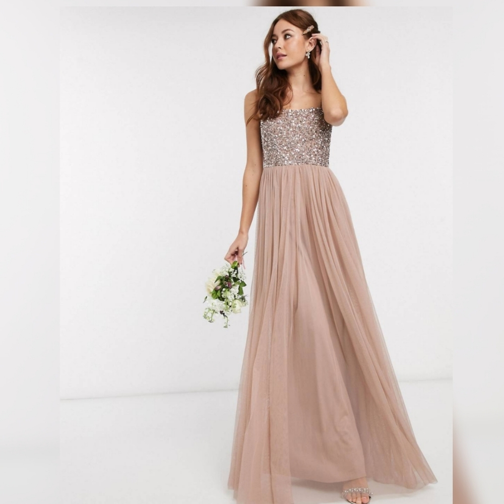 ✨ NWT ASOS Bridesmaid sleeveless square neck maxi tulle dress ✨